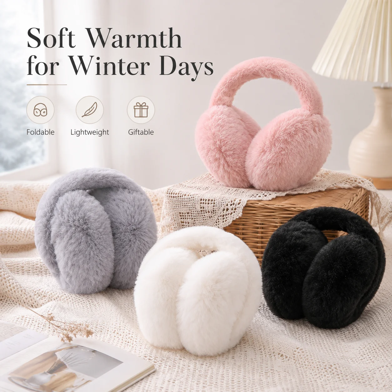 Earmuffs Foldable - Super Warm Plush Earmuffs, Foldable Ear