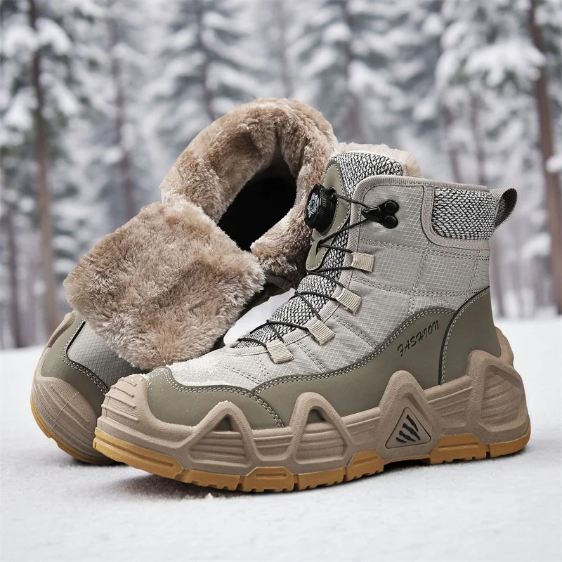 Warm Fur Outdoor Mens Combat T - Waterproof Winter Boot ulasan dan harga