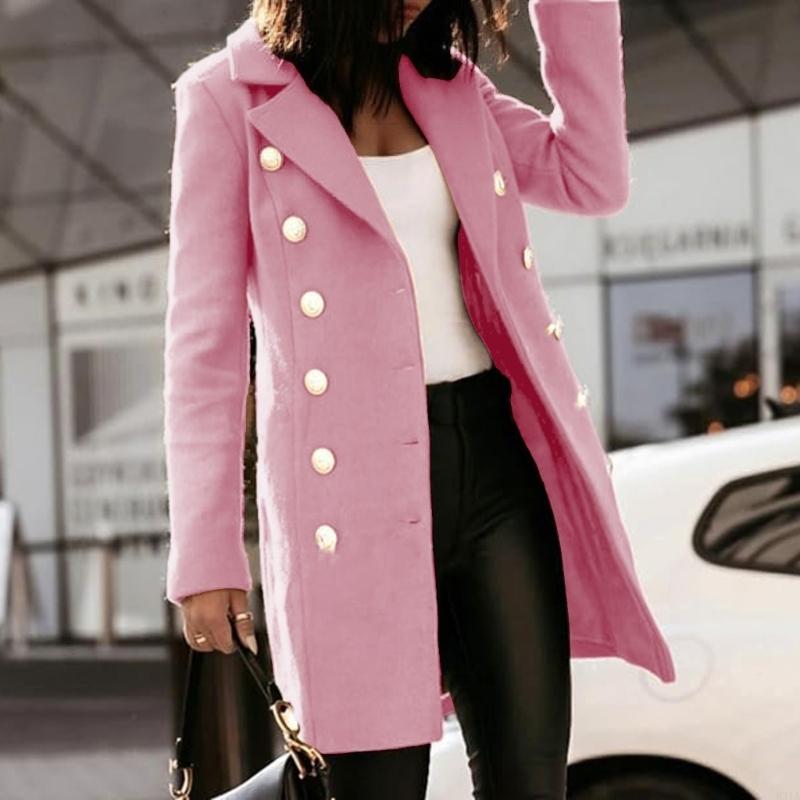 831A Womens Fall Winter Wool C - Wool Coat Peacoat ulasan dan harga