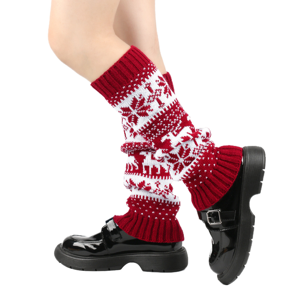 Christmas Women Leg Warmers Kn - Thermal Sock Wool ulasan dan harga