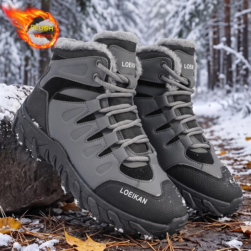 Men Winter Snow Boots Plush Li - Waterproof Winter Boot ulasan dan harga