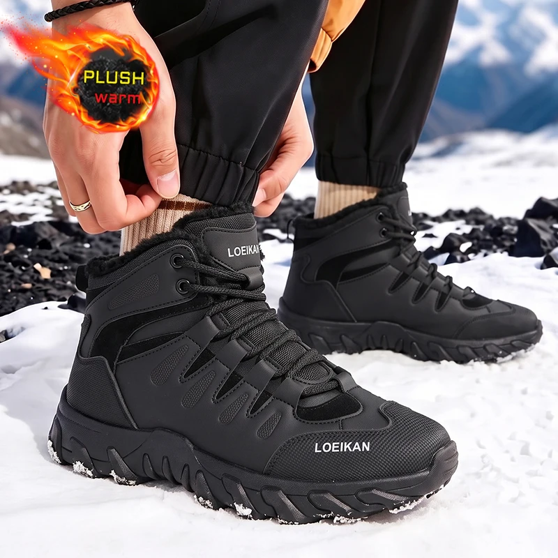Men Winter Snow Boots Plush Li - Waterproof Winter Boot ulasan dan harga