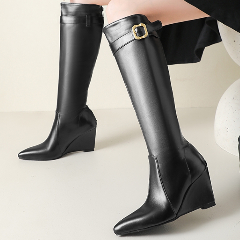 Wedges Knee High Boots Women F - Waterproof Winter Boot ulasan dan harga