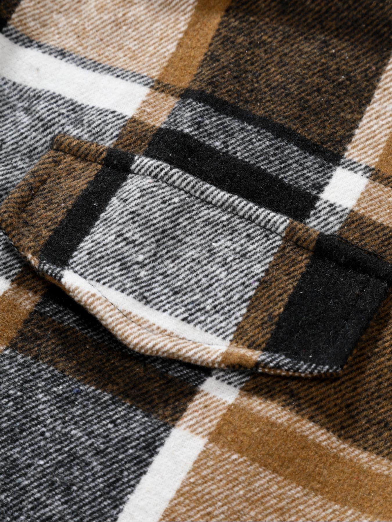 Retro Plaid Shirt Men Casual E - Flannel Shirt Lined ulasan dan harga