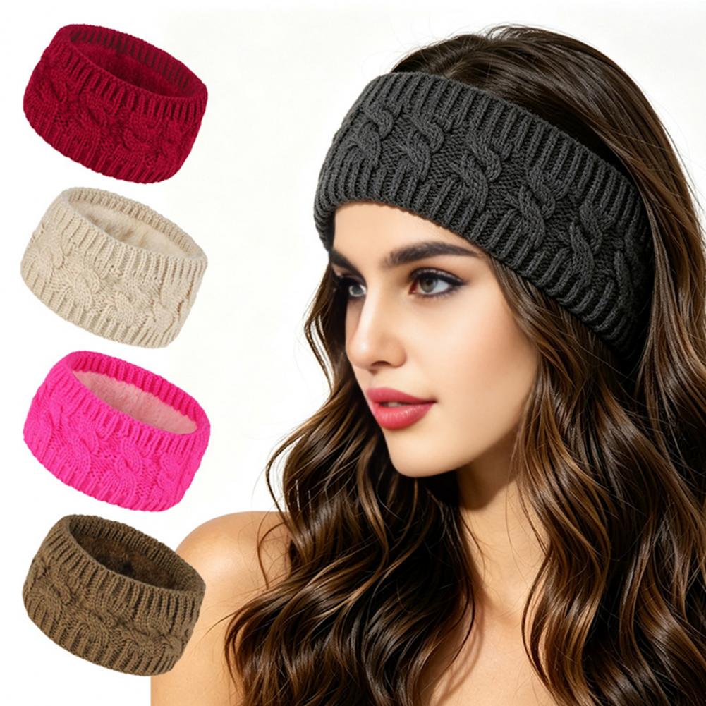 Winter Knitted Headband for Wo - Fleece Ear Warmer Band ulasan dan harga