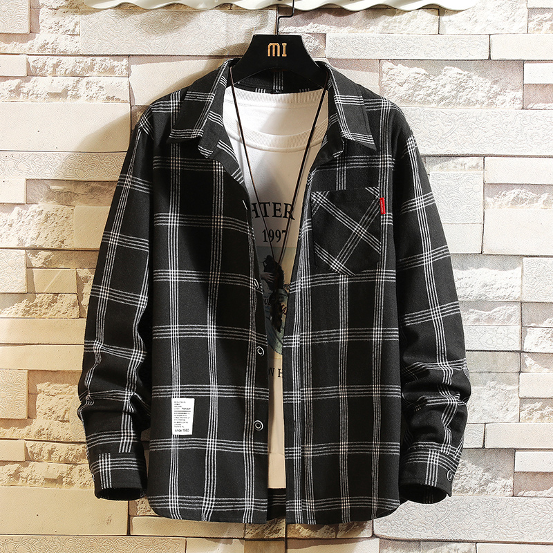 2027 Summer Men's Plaid Shirt  - Flannel Shirt Lined ulasan dan harga