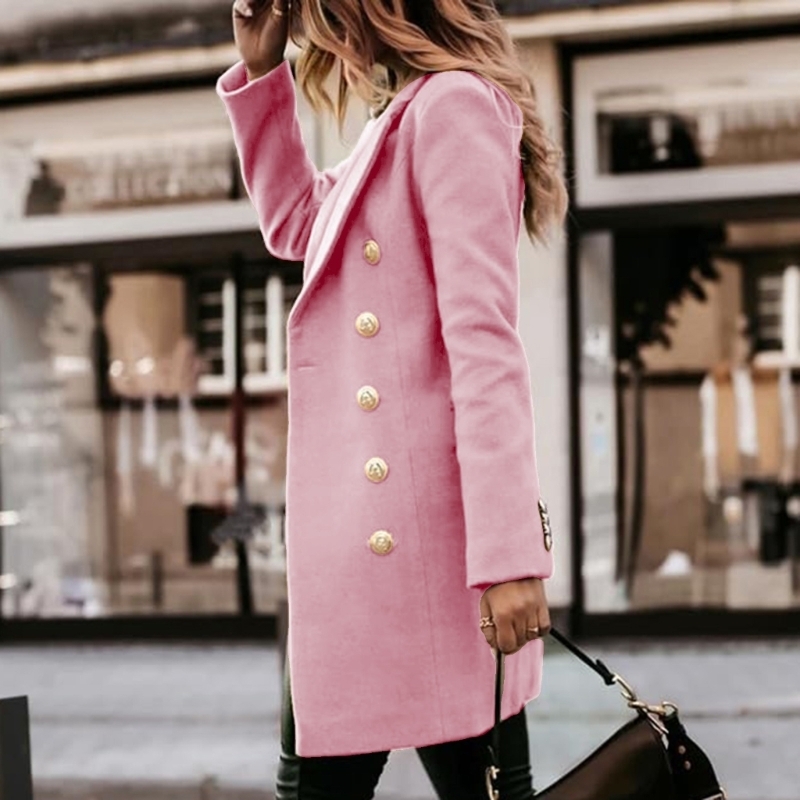 Y5GC Womens Fall Winter Wool C - Wool Coat Peacoat ulasan dan harga