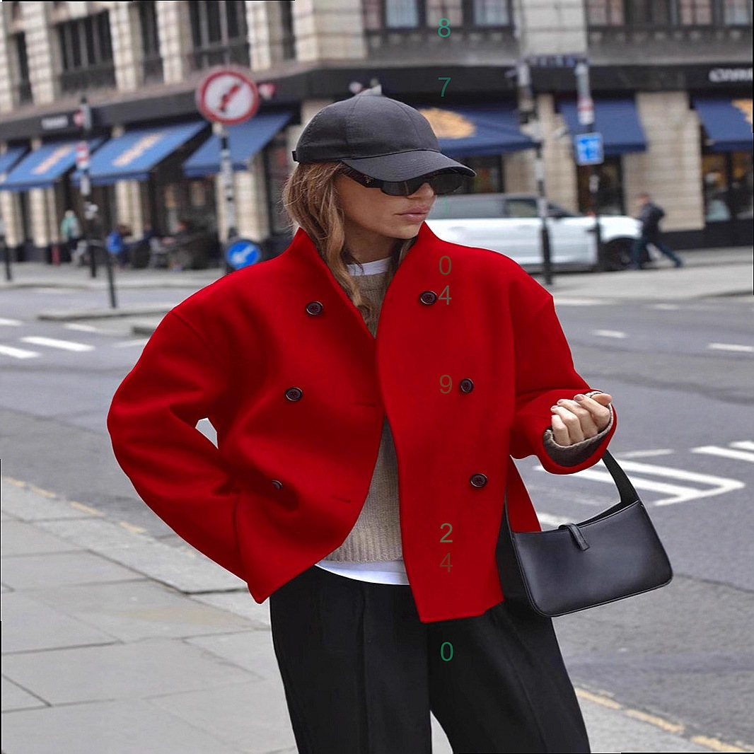 Womens Double Breasted Wool Co - Wool Coat Peacoat ulasan dan harga