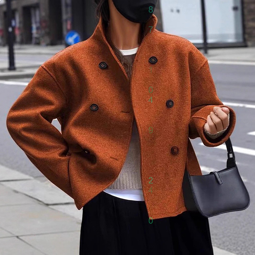 Womens Double Breasted Wool Co - Wool Coat Peacoat ulasan dan harga